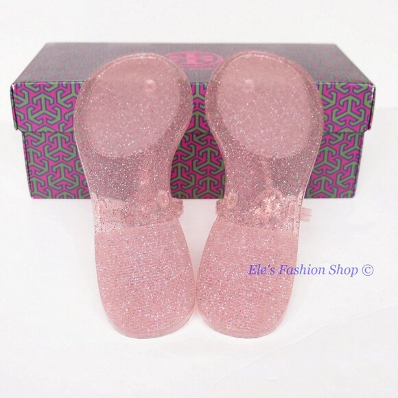 NIB Tory Burch Jelly Mini Miller Sandal Pink Love Silver HW US 7 AUTHENTIC - Picture 16 of 16